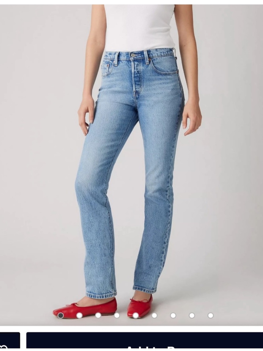 Levi's 501 Light Blue Straight Leg Women's Jeans